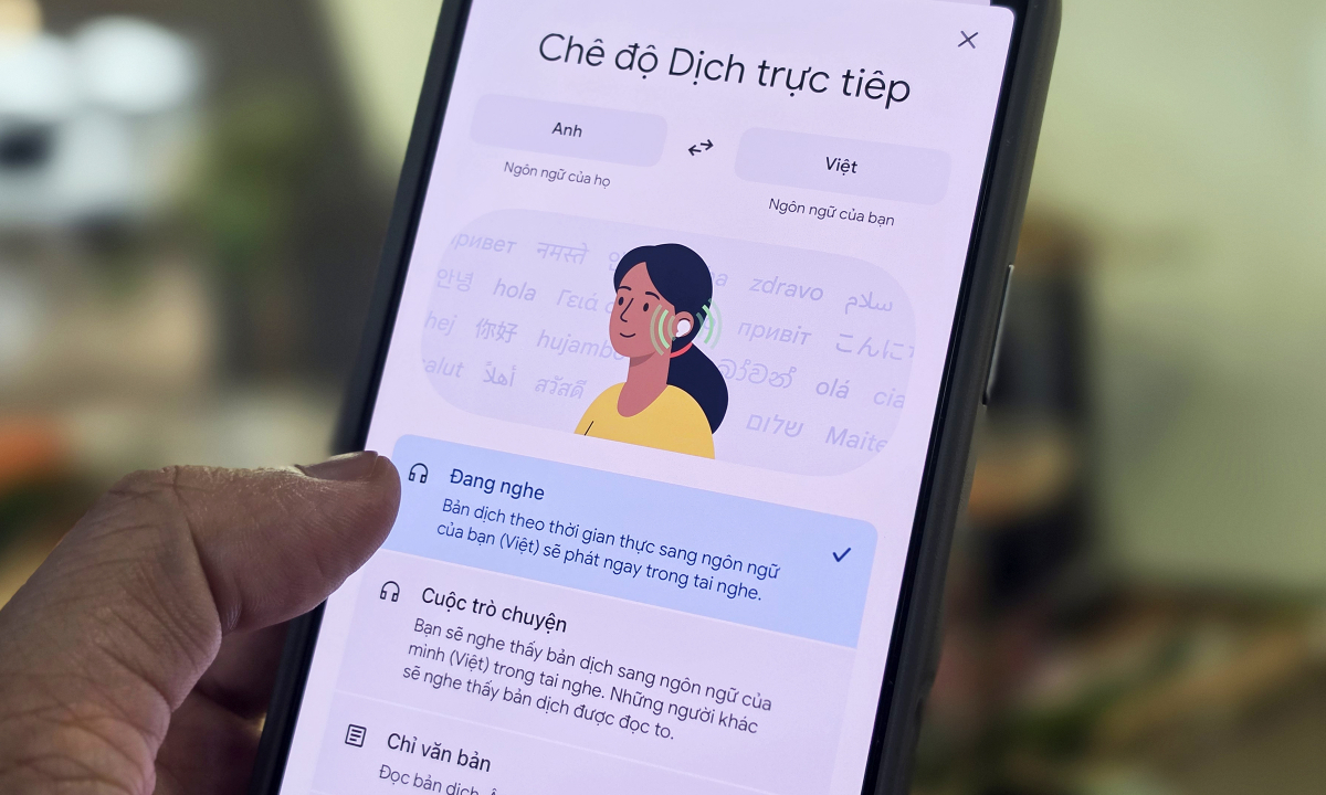 Tính năng phiên dịch trực tiếp của Google hỗ trợ tiếng Việt