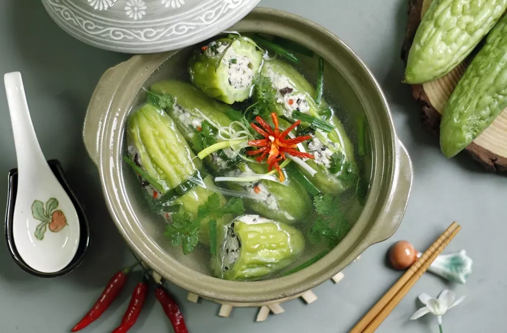 5 bí quyết để món khổ qua nhồi thịt giữ được màu xanh